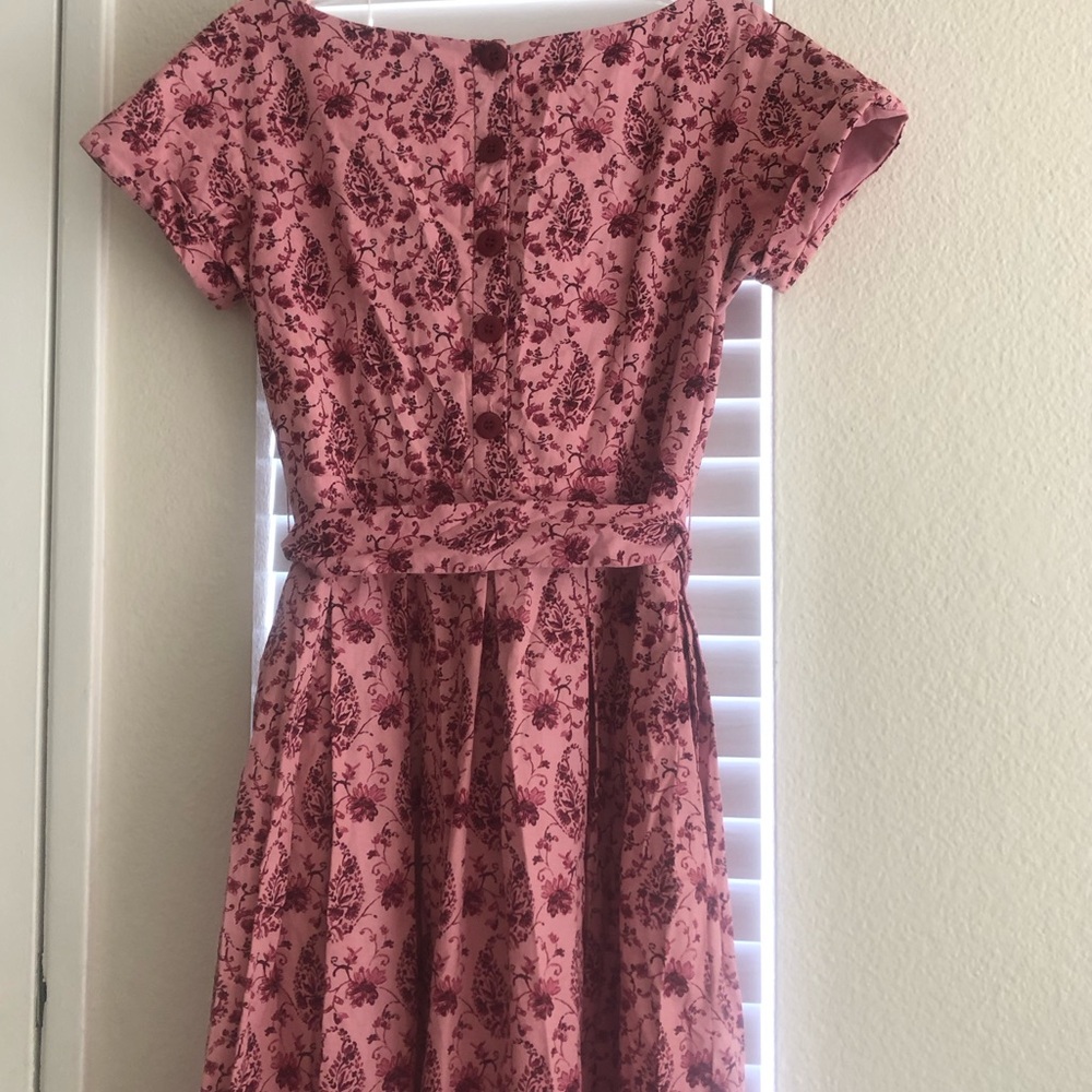 Gal Meets Glam Collection Midi Fit & Flare Hallie Pink Floral Dress $188.00 - Picture 6 of 9